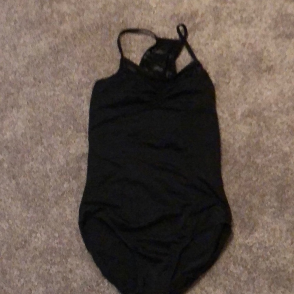 Black leotard with lace back